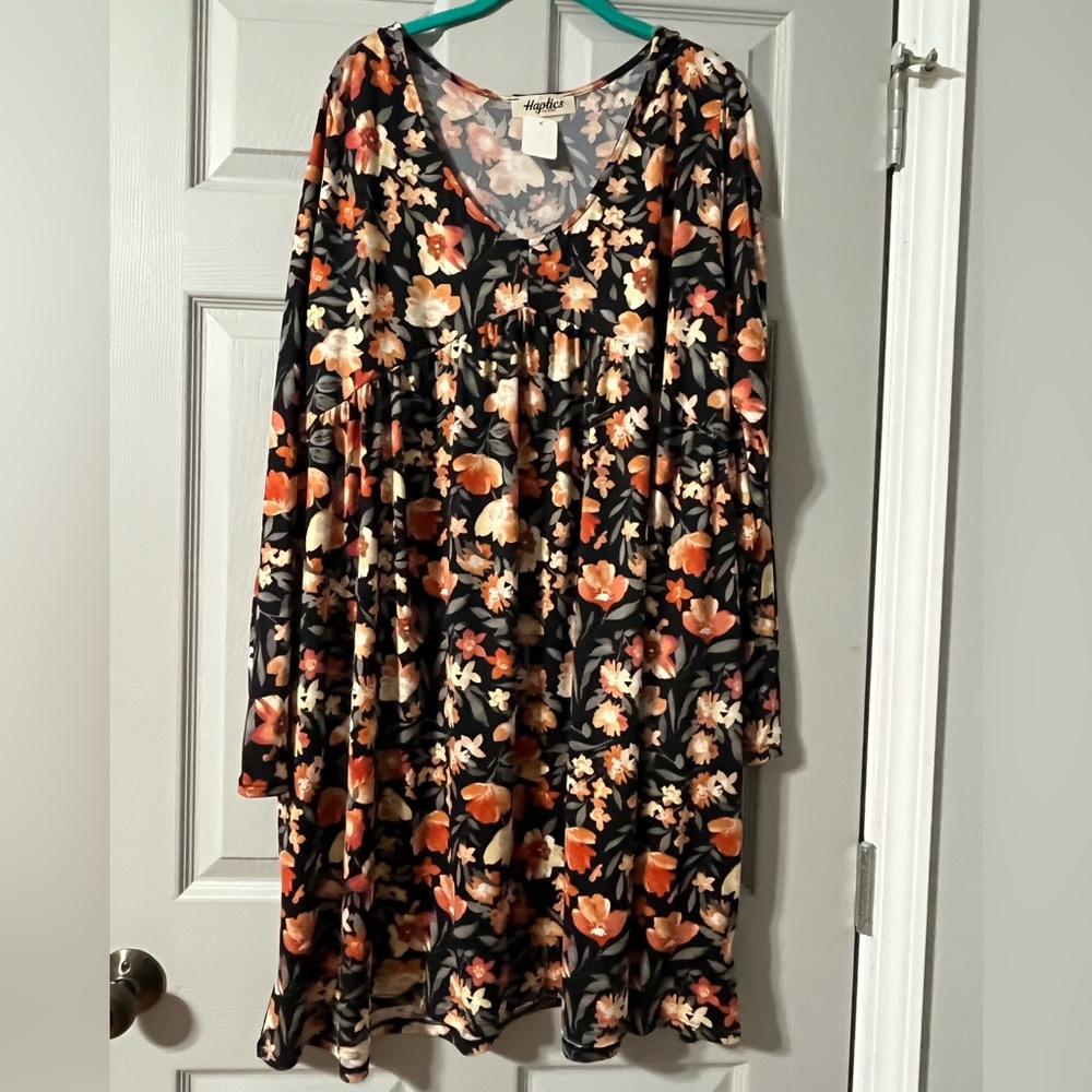 NWT Haptics Long Sleeve Babydoll Floral Dress 3X